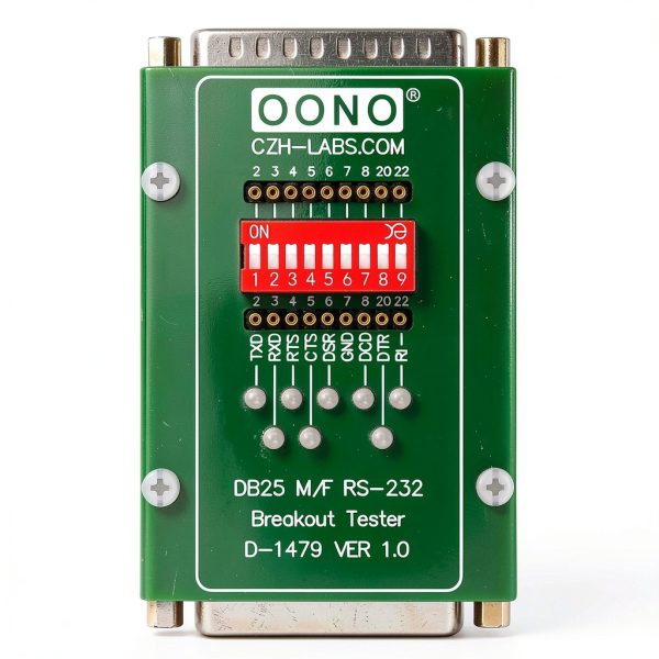 CZH-LABS RS232 DB25 Male to Female Breakout Tester LED Monitor Module-0