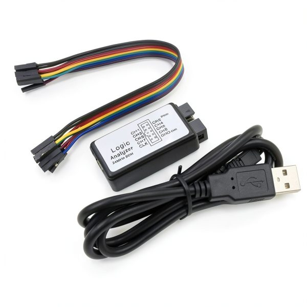 KeeYees USB Logic Analyzer Device with 12PCS 6 Colors Test Hook Clip Set USB Cable 24MHz 8CH 8 Channel UART IIC SPI Debug for Arduino FPGA M100 SCM-3