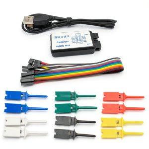 USB Logic Analyzer 24MHz 8CH Ferwooh with 12 Color Test Hook Clips-0