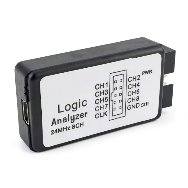 KeeYees USB Logic Analyzer Device with 12PCS 6 Colors Test Hook Clip Set USB Cable 24MHz 8CH 8 Channel UART IIC SPI Debug for Arduino FPGA M100 SCM-6