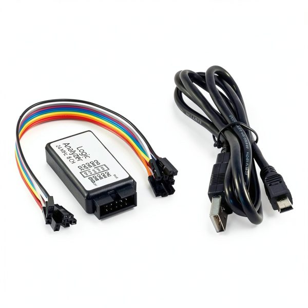 KeeYees USB Logic Analyzer Device with 12PCS 6 Colors Test Hook Clip Set USB Cable 24MHz 8CH 8 Channel UART IIC SPI Debug for Arduino FPGA M100 SCM-4