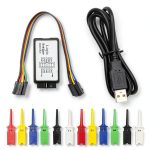 KeeYees USB Logic Analyzer Device with 12PCS 6 Colors Test Hook Clip Set USB Cable 24MHz 8CH 8 Channel UART IIC SPI Debug for Arduino FPGA M100 SCM-0